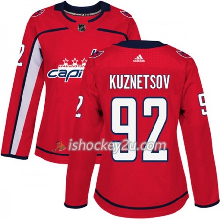 Dame NHL Washington Capitals Trøje Evgeny Kuznetsov 92 Adidas 2017-2018 Rød Authentic